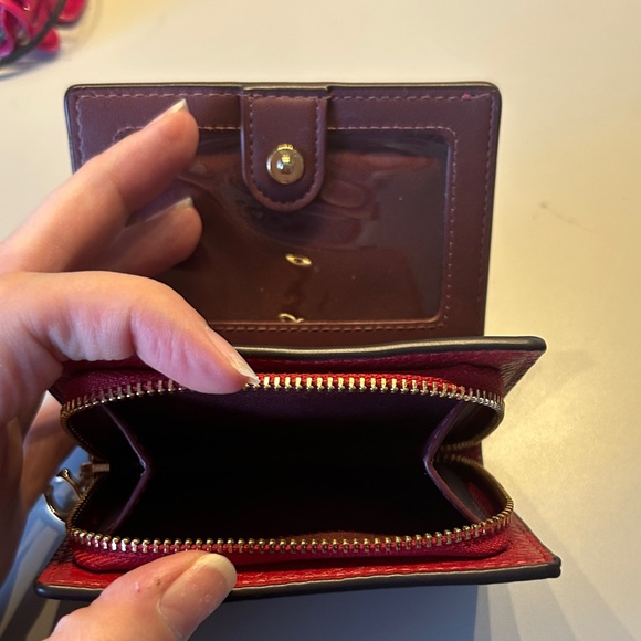 Red Coach Snap Wallet - Picture 4 of 5